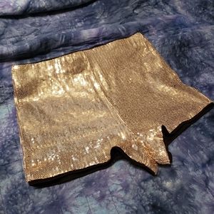 Gold Sequin Shorts